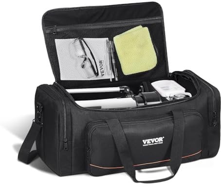 VEVOR Telescope Case, 1040 mm, Telescope Large Storage Bag with Fixed Buckles, Multi-Pocket & Detachable Divider, Shock-Absorbent Telescope Carrying Bag for Optical Tube & Tripod, Counterweight Pocket
