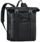 STILORD 'Celio' Leder Rolltop Rucksack Damen & Herren - Vintage Rollrucksack Groß Laptoprucksack 15,6-16 Zoll - Stylisher Echtleder Fahrradrucksack für Office & Frezeit, Farbe:schwarz