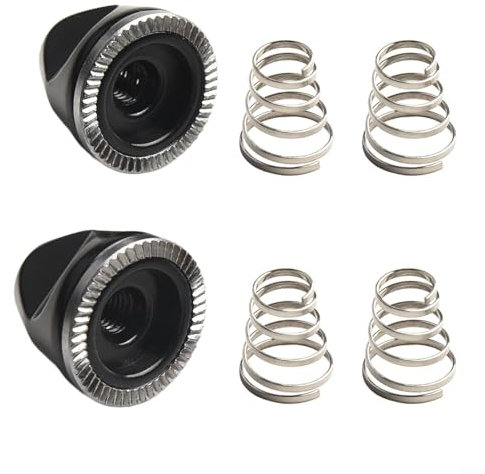 ZWEquipint Kit de accesorios para cubo de rueda de bicicleta, 4 resortes de acero inoxidable y 2 tuercas M5 de aluminio, para cubos y ejes de rueda de bicicleta, juego de componentes de ciclismo