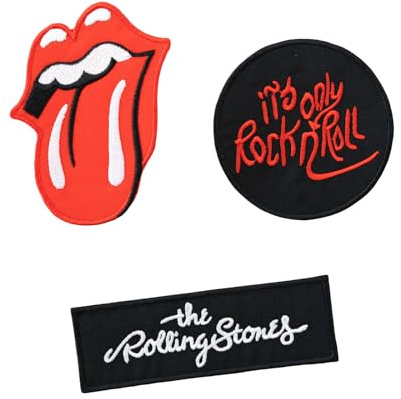 Grupo Erik The Rolling Stones Patches zum Aufbügeln Bügelflicken | Bügelbilder für Textilien The Rolling Stones Set 3 Bügelflicken Aufnäher Erwachsene - The Rolling Stones Merch