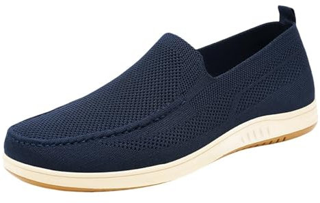 Mocassins orthopédiques décontractés à enfiler en maille respirante légère et confortable pour la marche sans lacets, bleu, 39 2/3 EU