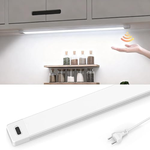 SIBI LIGHTING Unterbauleuchte Led Dimmbar, 41cm Unterbaulampe mit Berührungsloser Sensor, 5000K Tageslichtweiß Unterbau Beleuchtung Led Leiste für Schrank,Regale,Werkbank, 473lm