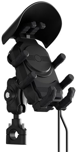 SWVYDC Motorbike Phone Holder Motorcycle Phone Holder Wireless Charger Shockproof Smartphone Handlebar Mount Anti-Theft Bike Cellphone Support(Handlebar)