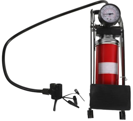 TOKIDNY Fußpumpe für Autoreifen Hochdruck Manuelle Luftpumpe mit Rutschfestem Pedal und Barometer Tragbar für Auto Motorrad Fahrrad Bälle und Aufblasbare Betten