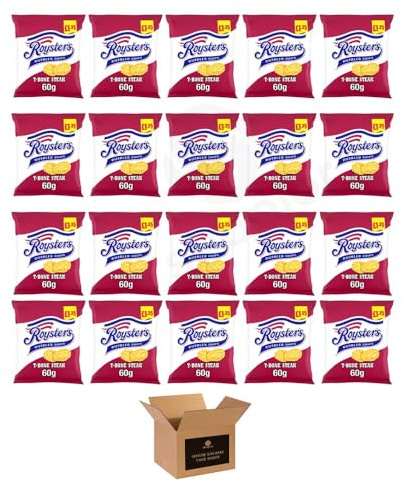 KP Peanuts Original Salted & Dry Roasted – Classic British Roasted Nuts, High Fibre Protein, Vegetarian Snacks | for Sharing, Party, Movie Nights (KP ROYSTERS T BONE STEAK PMP - £1.35-60g x 20Pack)