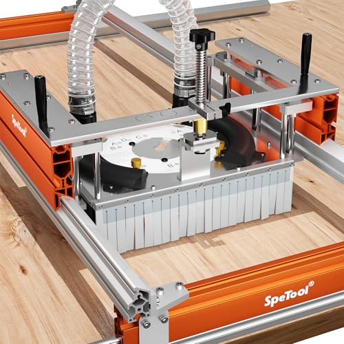 SpeTool Slab Flattening Mill, 3-Axis Aluminum Router Jig with Dust Collection System, 38 x 38.2 Inch Capacity, Adjustable Height 1/4 to 3-3/8 Inch