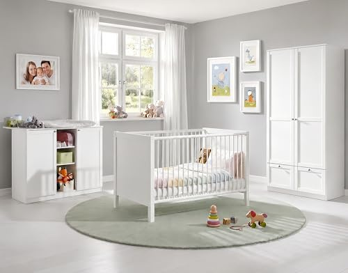 luma-Home 22802/ Babyzimmer-Set 3-teilig, Kinderzimmer Weiß, Landhausstil