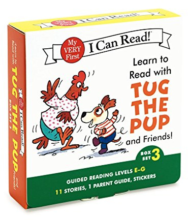 Learn to Read with Tug the Pup and Friends! Box Set 3: A Box of 11 stories, 1 parent guide, and reward stickers for Beginning Readers; Reading Level E-G (My Very First I Can Read)