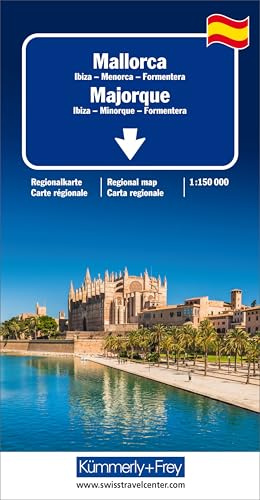 Kümmerly+Frey Regional-Strassenkarte Mallorca 1:150.000: Mit Ibiza, Menorca und Formentera. Inkl. Stadtpläne, Ortsverzeichnis und Reiseinformationen
