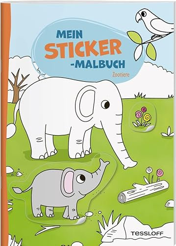 Mein Sticker-Malbuch. Zootiere: Mit 35 passgenauen Stickern (Malbücher und -blöcke)