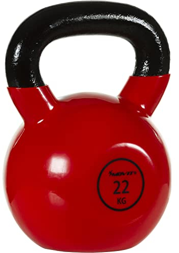 MOVIT Kettlebell PRO, Kugelhantel aus Gusseisen mit Vinylbeschichtung, 12 Varianten: 2 bis 24 kg, schadstoffgeprüft, Schwunghantel Kugelgewicht