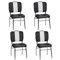 FineBuy 4er Set Esszimmerstühle American Diner 50er Jahre Retro Stühle, Sitzfläche mit Rückenlehne, Sitzhöhe 47 cm