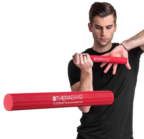 THERABAND FlexBar Resistance Bar, Physical Therapy, Flex, Elbow, Wrist, Red