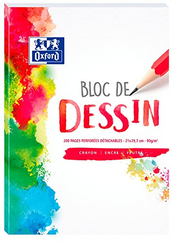 Oxford Bloc de Dessin 400085132 Blanc