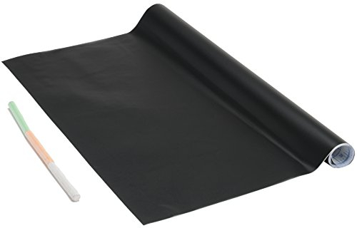 Venilia Film pour tableau noir autocollant avec 3 craies | Film de craie | Autoadhésif Tableau Noir | 45cm x 1,5m, Épaisseur 150μ | Feuille de papier autocollant | sans phtalates | Fabriqué en UE