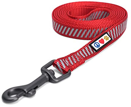 Pawtitas Reflektierende Hundeleine aus der Verkehrs-Kollektion, extra klein/klein, rot