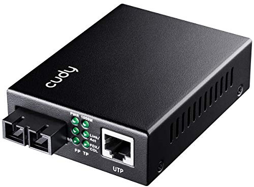 Cudy MC100GSA-20 Gigabit Ethernet Media Converter, SC Fiber Dual Single Mode, 1310nm, 10/100/1000 Base-TX Ethernet to Fiber Media Converter, 20km