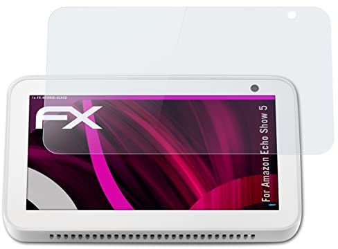 atFoliX Plastic Glass Protective Film compatible with Amazn Echó Show 5 1. Generation 2019 Glass Protector, 9H Hybrid-Glass FX Screen Protector