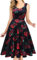 DRESSTELLS Cocktailkleid Damen Rosa Elegant 1950er Knielang Rockabilly Hochzeitkleid Vintage A-Line Swing Festlich Midilang Sommer Kleid Abendkleid Kurz Rose M