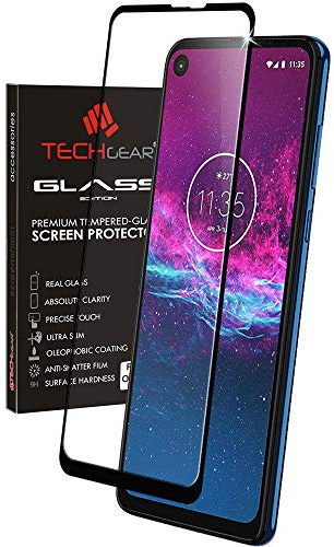 TECHGEAR Moto One Action GLASS Edition Genuine Tempered Glass Screen Protector [2.5D Round Edge] [9H Hardness] [Crystal Clarity] [Scratch-Resistant] [No-Bubble] Compatible for Motorola Moto One Action