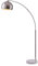 VERSANORA Teamson Home Arquer 173cm Arc Floor Lamp for Living Rooms, Home Offices, Dining Rooms, Bedrooms with Faux White Marble Base and Nickel Bell Shade