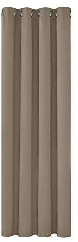 Deconovo Verdunkelungsgardinen mit Ösen Blickdichte Vorhänge Wohnzimmer Dicke Thermogardine Kälteschutz warm Hitzeschutz, 160x132 cm(HöhexBreite), Taupe, 1 Stück