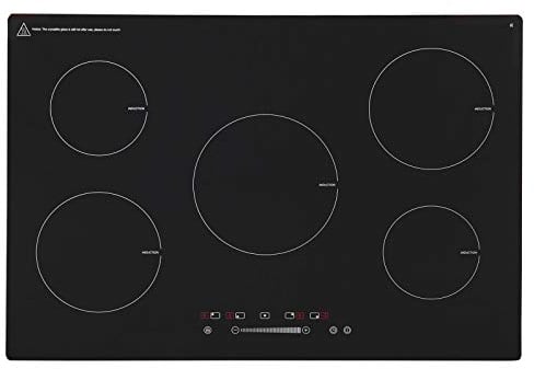 SIA INDH75BL 75cm Black Touch Control 5 Zone Induction Hob With Child lock