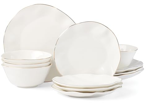 Lenox Blue Bay 12-teiliges Geschirr-Set, 6,9 kg, Weiß