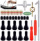 Keadic 40Pcs Tire Valve Core Removal Repair Tools Set, Includes TR412 Snap-in Valve Stems & Caps with Valve Stem Cores, 4 Way Valve Core Remover Installer Tool & Dual Single Head Valve Core Remover
