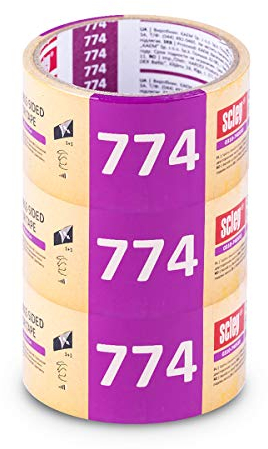 Scley 3 Stück Doppelseitiges Klebeband, Teppichbänder Breite 50mm, Länge 5m, Universalklebeband Serie *774*, Gelbe Montageband, Verlegeband für Beläge Fußbodenheizung etc., A0313-740550