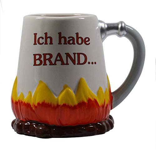 Krug mit Spruch,?. Ich habe Brand