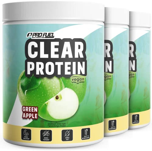 Clear Protein Vegan 1080g GREEN APPLE - unglaublich leckerer & erfrischender Protein-Drink - vegane Clear Whey Protein/Iso Clear Alternative mit hochwertigem Erbsenproteinhydrolysat - 56% Protein
