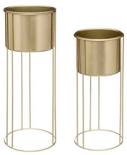 Paris Prix Atmosphera Créateur d'intérieur - Lot de 2 Cache-Pots sur Pied Artif 58cm Or