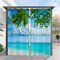 SK Studio 2 Stück Outdoor Vorhang Wetterfest Wasserdicht Sichtschutz Sonnenschutz Vorhang mit Strand-Ozean-Druckmuster für Balkon Terrasse Veranda Pergola Gartenlaube Stil 5, 264x213cm