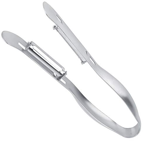 Spargelschäler aus Edelstahl, doppelseitige Klinge für Möhren & Gurken | Doppelseitige Edelstahlklinge. Geeignet für Spargel, Möhren, Gurken. Ergonomischer Griff mit Aufhängeloch spülmaschinenfest