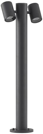 Lucande Außenleuchte Maloney (spritzwassergeschützt (Modern) in Schwarz aus Aluminium (2 flammig, GU10) - Wegeleuchte Pollerleuchte Wegelampe Sockelleuchte