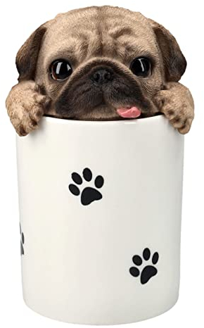 Pacific Giftware Mops Figur als Leckerli Dose - Aufbewahrung für Snacks und Belohnungen für Hunde - Figur Deko