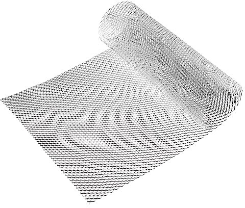 X AUTOHAUX Car Grill Mesh, 40x13 12x6mm Rhombic Hole for SUV Silver Tone