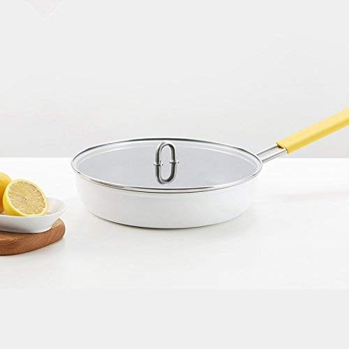 OQHAIR Porcelaine Blanche série Alliage d'aluminium antiadhésif Wok poêle Soupe Cuisine u Moins de fumées céramique extérieure