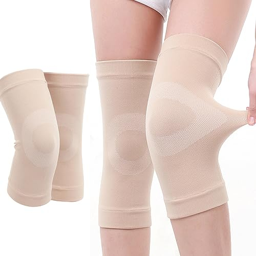 JOCXZI ginocchiera per artrosi ginocchio,ginocchiere powerlifting,fascia elastica ginocchio,ginocchiera sportiva,1 paio per alleviare il dolore durante l'attività fisica e dopo l'infortunio (beige,L)