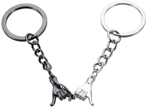 FOOZDEEVAAQ Pinky Promise Schlüsselanhänger für Paare, Freund, Freundin, Ehefrau, passende Paare, passende Schlüsselanhänger, Weihnachten, Mehrfarbig, Small