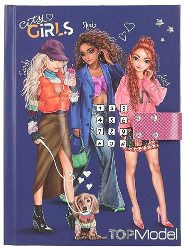 Depesche 12711 TOPModel City Girls - Agenda con código numérico y Sonido, Libro con 80 páginas rayadas e ilustradas a Todo Color