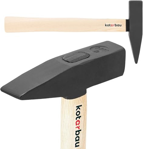 KOTARBAU® Hammer - 0,4 kg - Schlosserhammer mit Holzstiel - 26 cm - Vorschlaghammer - mit robustem Kopf - Ergonomisch - Heimwerker Werkzeug - Stahl