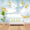 Papier Peint Plume D'Or Blanc Papier Peint Panoramique Papier Peint Intissé pour Salon Chambre Couloir Tapisserie Murales Papier Peint 3d Papier Peint Décoratif Murale 210x140cm