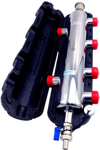 Nordic Tec Hydraulische Weiche für 3 Heizkreise - geeignet für Heizung SNT25 - Kupplung Entlüfter Abflussventil Kupplungskörper-Set für Heizungsanlage Komplett