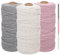 3stk Makramee Garn 3mm x100m, Baumwolle Makramee Baumwollgarn, Baumwollseil, Makramee-Garn, Bunte Baumwoll-Bastelschnur zum Aufhängen, Pflanzenaufhänger, Basteln, Stricken (Beige, Hellrosa, Hellgrau)