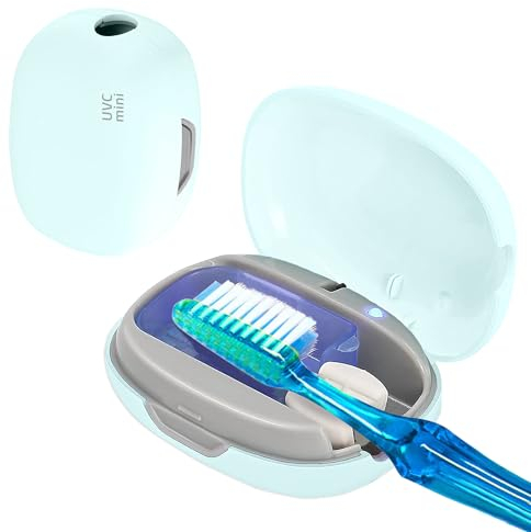 Zendeu - Sterilizzatore spazzolini da denti UV LED portatile | Igienizzatore per spazzolini da denti USB ricaricabile | Porta spazzolino elettrico igienizzante | Estuche per Viaggi, Casa e Ufficio