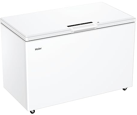 Haier Series 7 Freestanding Chest Freezer, 418L Capacity, E Class, Extreme Cold Shield, Fast Freeze Technology, Antibacterial & Anti-Mould Gasket, LED Light, White, 132x75x84.5 cm - HCE420EK