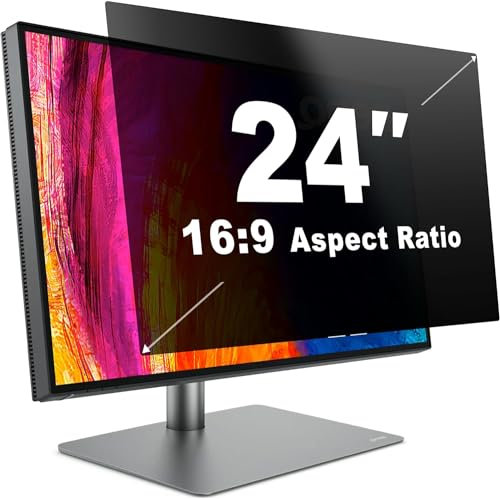 salipt 24 inch Computer Privacy Screen Filter for 16:9 Widescreen Display, Screen Privacy Filter,Anti Spy Anti-Glare Blue Light Blocking Screen Protector Film (WxH: 531mmx298mm)
