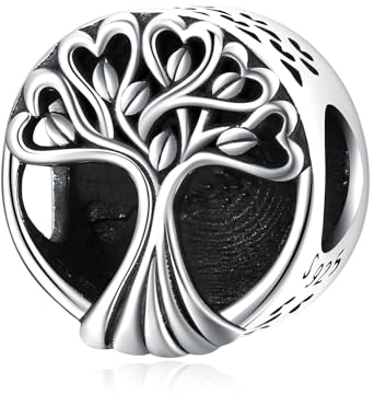 Eusense Albero della Vita Charms in argento 925 Albero della Vita Bead per Bracciale Pandora, Charms di famiglia per Bracciale Europeo
